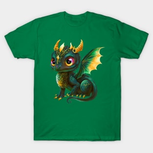 Cute Green-gold Baby Dragon T-Shirt